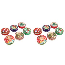 DOITOOL 12 Pcs Boxes Christmas Candy Box Candy Iron Jar Snack Food Candle Making Jars Christmas Chocolate Candle Containers Romantic Cookie Tinplate Tin Box Empty Box