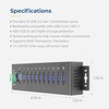 Coolgear 10 Port USB Hub - 5Gbps Speed, Surge Protection,