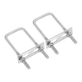 PATIKIL M6x35x70mm Square U-Bolts Kit, 2Set 304 Stainless Steel Square U Shaped Bolts Replacement Parts with Frame Plates and Nuts for Ski Board Sailboat Trailer