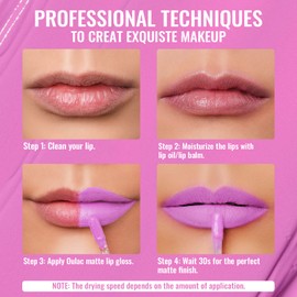 Oulac Lipstick 24 Hours Hold, Long-Lasting Liquid Matt Ink