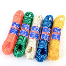 5 Pack - Quality Everlasto 15m 'Orient' Clothes/Washing Line 4.8mm Thick