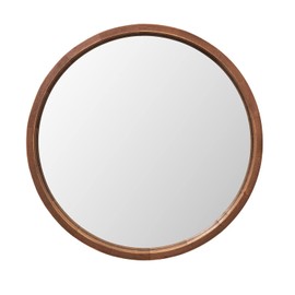 LYYYXGYP Round Wood Mirror 30 Inch Farmhouse Wall Mirror Wooden Framed Brown Circle Mirror for Bathroom Vanity Living Room Bedroom