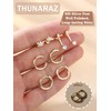 Thunaraz 4pairs Gold Earrings for Women S925 Sterling Silver Earrings