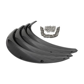 POPSTORE 4Pcs Universal Car Wheel Eyebrow Arch Protector Trim Lips Fender Flares Matte Black Fit for Most Vehicle