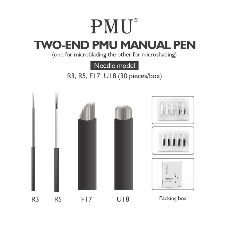 PMU 2 in 1 Aluminum Manual Microblading Pen for Eyebrow