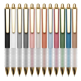 Linbsunne Ballpoint Pens Black Medium Point 1mm Pen with Super Soft Grip Ball Point Pen for Men Women Retractable Pens