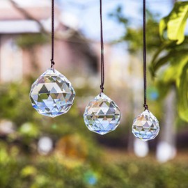 H&D HYALINE & DORA 3 stück 30/40/50mm Klarglas Kristallkugel Prisma Feng Shui Lampe Hänge Tropfen Kronleuchter Anhänger Sonnenfänger