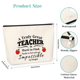 Appreciation Gifts for Teacher Makeup Bag Teacher Thank You Gift Teacher Graduation Gifts Teacher's Day Gift from Student Cosmetic Bag Retirement Gift for Teacher Christmas Thanksgiving Birthday Gift