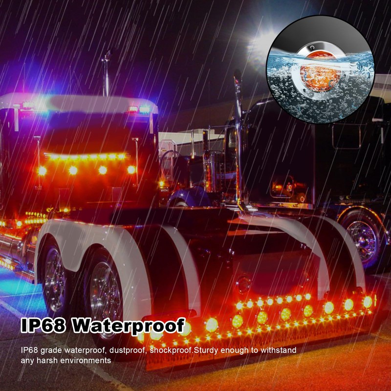 Wodvyss 10-Pack Red 2" 4 LED Round Trailer Side Marker