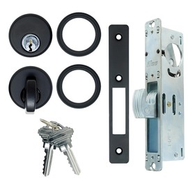 Summit DOORWARE Mortise Cylinder Hook Bolt with Keys | Adam Rite Style Door Lock Replacement Parts | Mortise Lock with Thumbturn Cylinder | Replacement for MS1850S-X5X Locks | Duronotic Finish