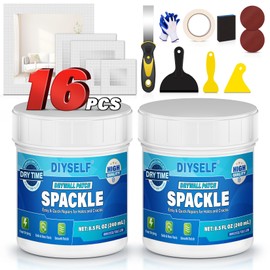 DIYSELF 16-Piece Drywall Repair Kit, Spackle Wall Repair, Drywall Patch Kit, Wall Patch Repair Kit, Quick & Easy Solution for Wall Hole Repair and Drywall Hole Filler