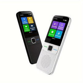 Portable Language Translator Device | 138 Languages, Real-Time Voice & Photo Translation | Online & Offline Mode for Business, Travel & Learning audio - Colour: White