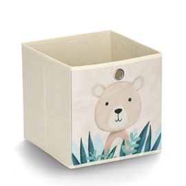 Zeller Bear 14479 Storage Box 28 x 28 x 28 cm Fleece Beige