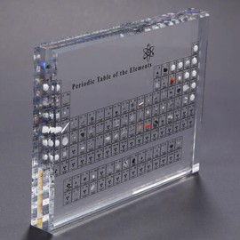 DARYTS Periodic Table Made of Acrylic with Real Elements, Periodic Table of 83 Elements, Periodic Table with Elements, School Teacher Craft Decor