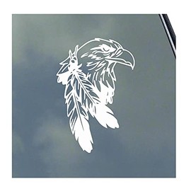 Eagle with Feather Vinyl Sticker Decal Native American Symbol Rune Creator God Tribal First Nation