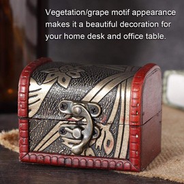 Organizador de Joyero Mini Cofre del Tesoro Pequeño Vintage Caja Decorativa de Madera para Joyas Estuche de Collar Anillo Organizador de Almacenamiento para Collares,