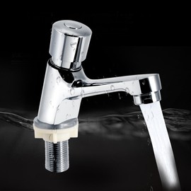 YUMILI Self-Closing Tap, Delay Tap and Bathroom Tap Tap, Plated Chrome, Self-Closing Water-Saving Delay Tap for Public Kitchen, Bathroom