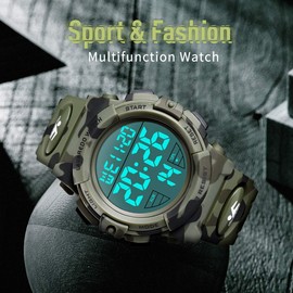 L LAVAREDO Mens Digital Watch Sports Military Watches Waterproof Outdoor Chronograph Wrist Watches for Men with LED Back Ligh/Alarm/Date