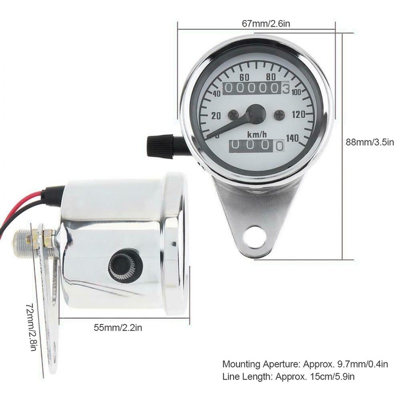 Universal Motorcycle Speedometer Odometer 12V Night Viewing Meter Kilometer Table
