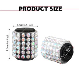 HQRNYP Car Wheel Tire Valve Caps, Valve Stem Cap, Crystal Tire Caps Shinny Rhinestone for Women, Universal Attractive Dustproof Bling Car Accessories for Cars, Trucks and Motorcycles (AB)