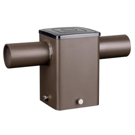 180-Degree Horizontal Tenon Adaptor for 4-inch Square Pole,2-Arm Light Fixture Mount Bracket Accessories for Outdoor Shoebox Lighting Street Light Parking Lot Light Bronze