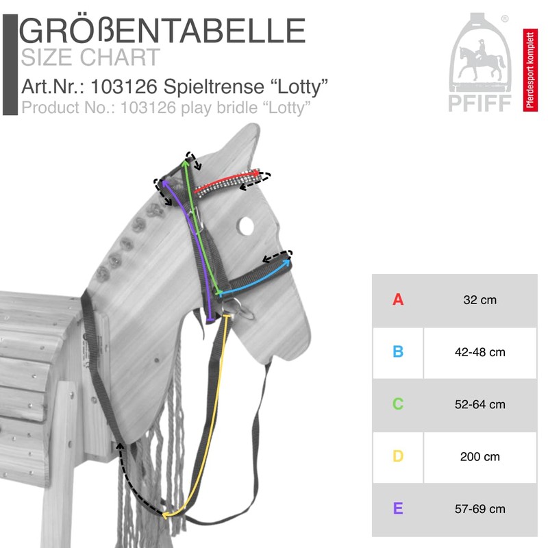 PFIFF Lotty 103126 Snaffle Bridle for Play and Wooden Horses,