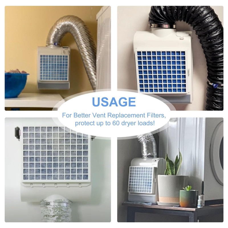 QQZ Indoor Dryer Vent Filter Replacement, for BetterVent Replacement Filters,