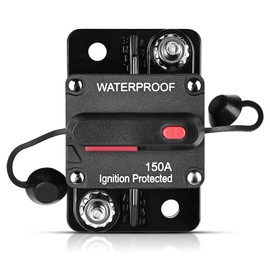 Waterproof Circuit Breaker 150 A, Reset Fuse, DC12-48 V Car Fuse, Circuit Breaker, Automatic Fuse Switch for Engine, Car, Marine, Boat, Bike, Stereo Audio 150 A