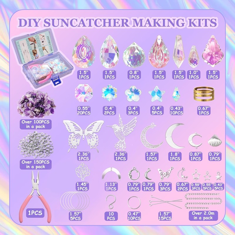 400 Pcs Crystal DIY Sun Catcher Making Kits for Adults,