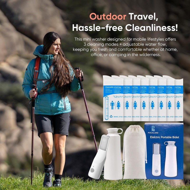POCALAND Portable Travel Bidet & 8 PCS Disposable Urine Bag,