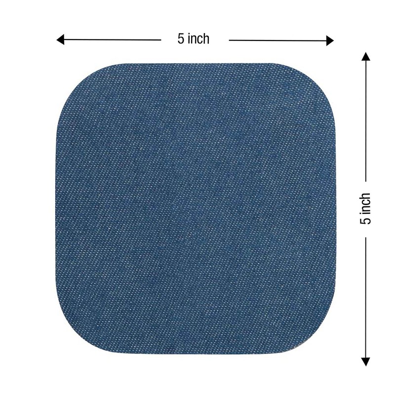 SINGER Fabric Iron-On Patches Blue Denim Set with Stencil, Set