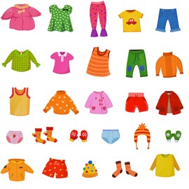 Maydahui 26Pcs Girl's Boy's Dresser Clothing Decals Clothes Sort Wall Sticker Removeable Clothes Classification Label for Wardrobe Closet Drawer Organizing Home Bedroom Decoration Nursery Decor