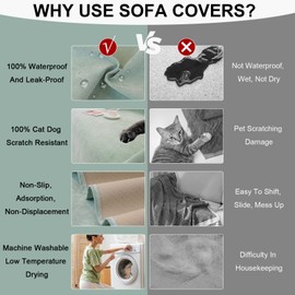 STACYPIK Green Pets Couch Cover Waterproof Sofa Cover for 2 Cushion Couch Non-Slip Couch Cover for Dogs, Anti-Scratch Furniture Protector, Washable Loveseat Cover for Couch Outdoor Blanket-71X118IN