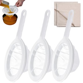 3 Pcs 100/200/400 Mesh Strainer with 2 47 * 47cm Filter Cloths, Nylon Strainer, Food Sieve, Household Fine Mesh Strainer for Filtering Coffee, Tea, Juice, Wine, Milk