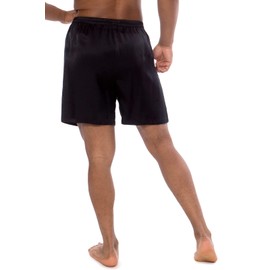 Texere Men's 100% Organic Mulberry Silk Boxers; Relaxed Fit with No Roll Waist (Country Club, Black, X-Large)