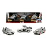 Jada 1:32 Pack Delorean Time Machine 1, 2 Y 3