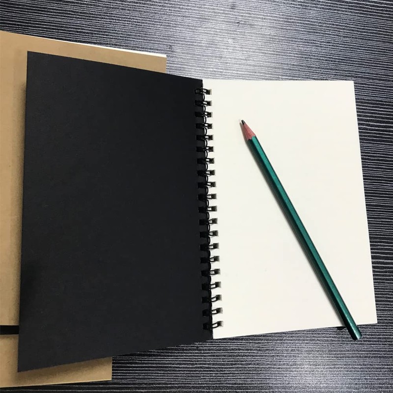ZAYOIZY Spiral Bound Sketch Book Kraft Paper Sketch Pad Unlined