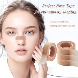 6 Rolls Nose Tape for Rhinoplasty Shaping 0.5in X 10Yd Flexible Skin Tape Breathable Micropore Tape Self Adhesive Gauze Tape for Wound Injuries Swelling Sports Beige (6Rolls)