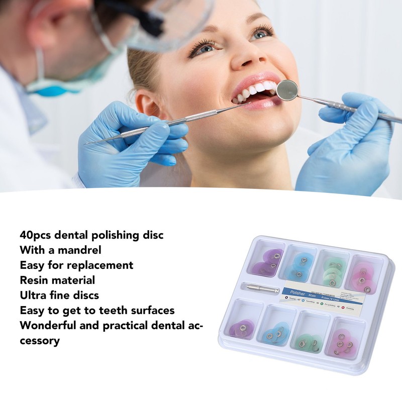 40pcs Dental Polishing Discs Teeth Whitening Resin Oral Teeth Finishing