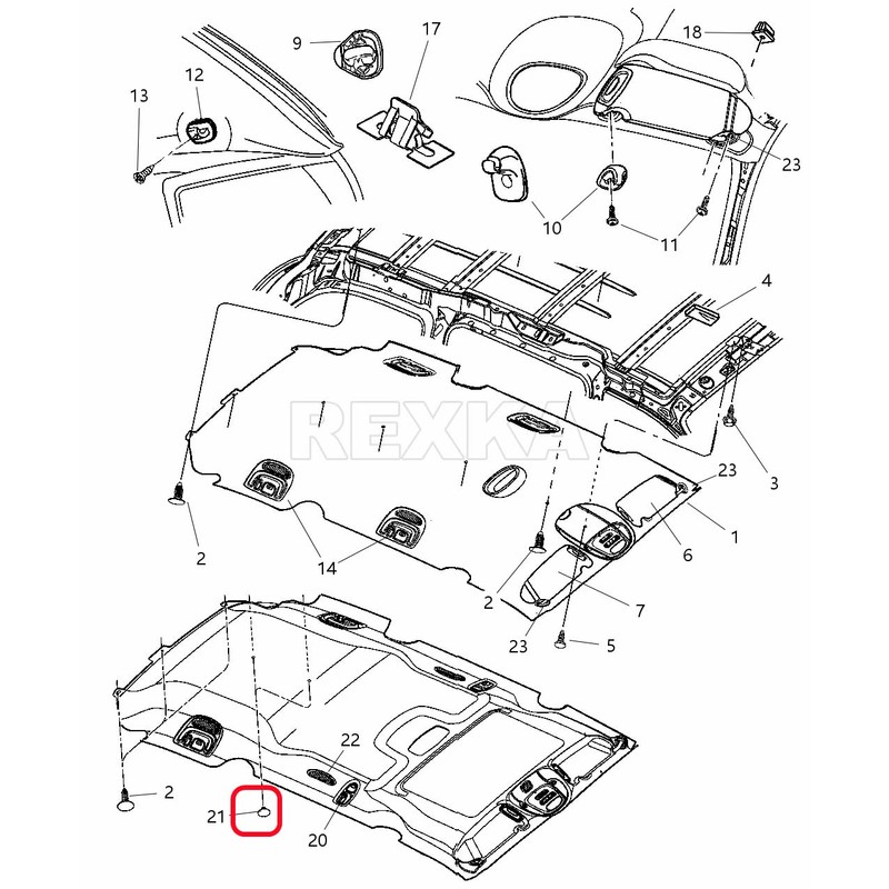 Rexka 10pcs Interior Roof Headliner Retainer Clip Fastener Compatible with