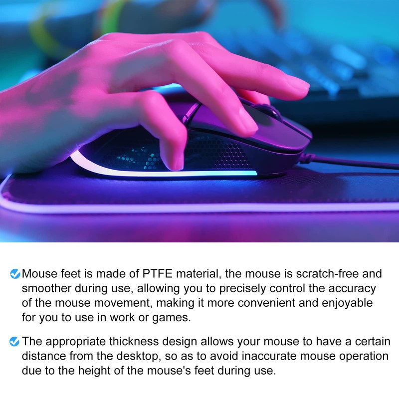 PATIKIL Round Mouse Feet Skates Pads 0.7mm for Gaming Mouse