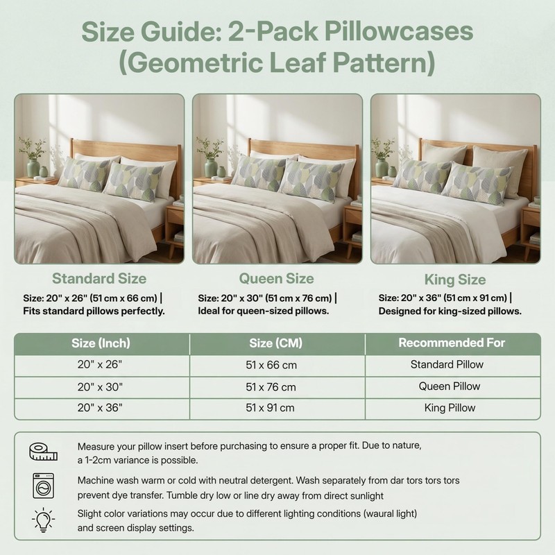 HCORA Standard Pillow Cases Set of 2, Ultra Soft Double