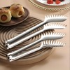 1 Piece Toothed Stainless Steel Spaghetti Tongs with Vacuum Handle,