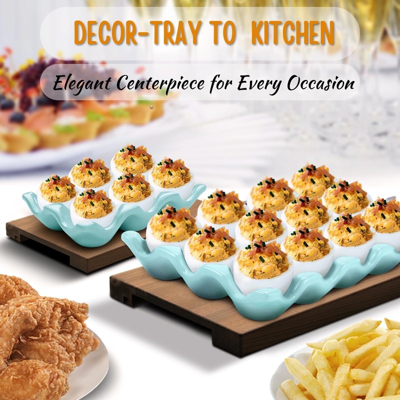 Flexzion Ceramic 12 + 6 Cups Egg Tray - 18