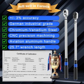 3/4'' 100-400 Ft Lb Torque Wrench Heavy Duty, Dual Direction