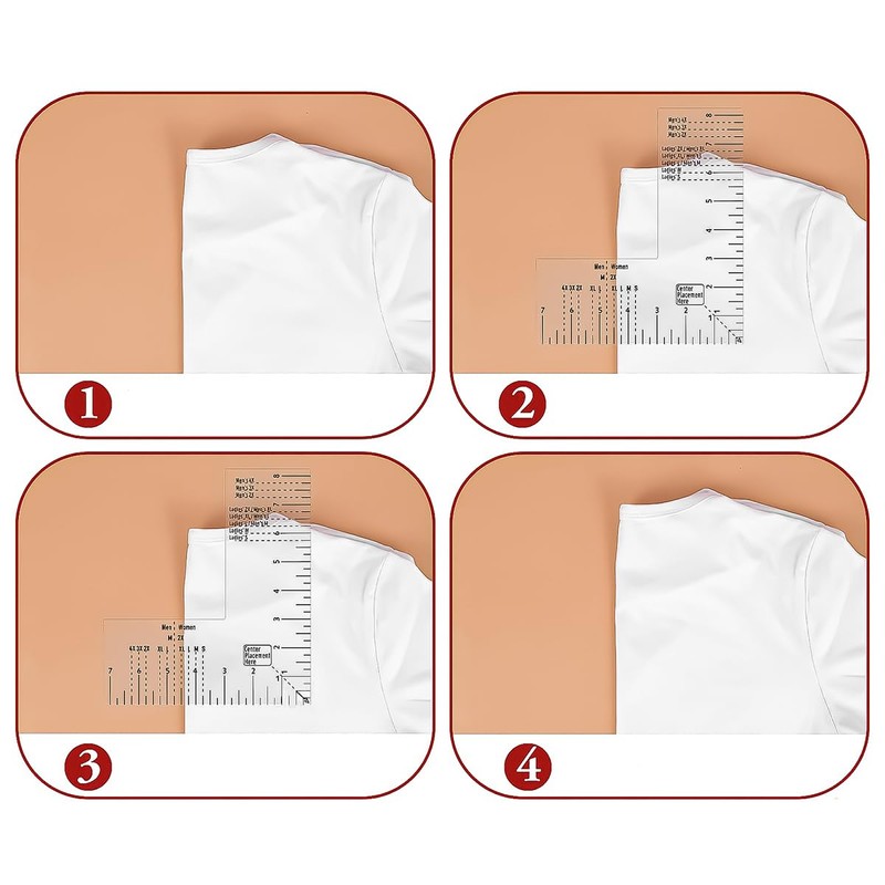 Sarini Tshirt Ruler Guide for Vinyl Alignment,Left Chest, Tee Measurement