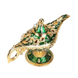 Legend Aladdin Magic Genie Lamp, Arabian Nights Wishing Lamp Vintage Tabletop Decor Home Table Decoration Gift Collectable
