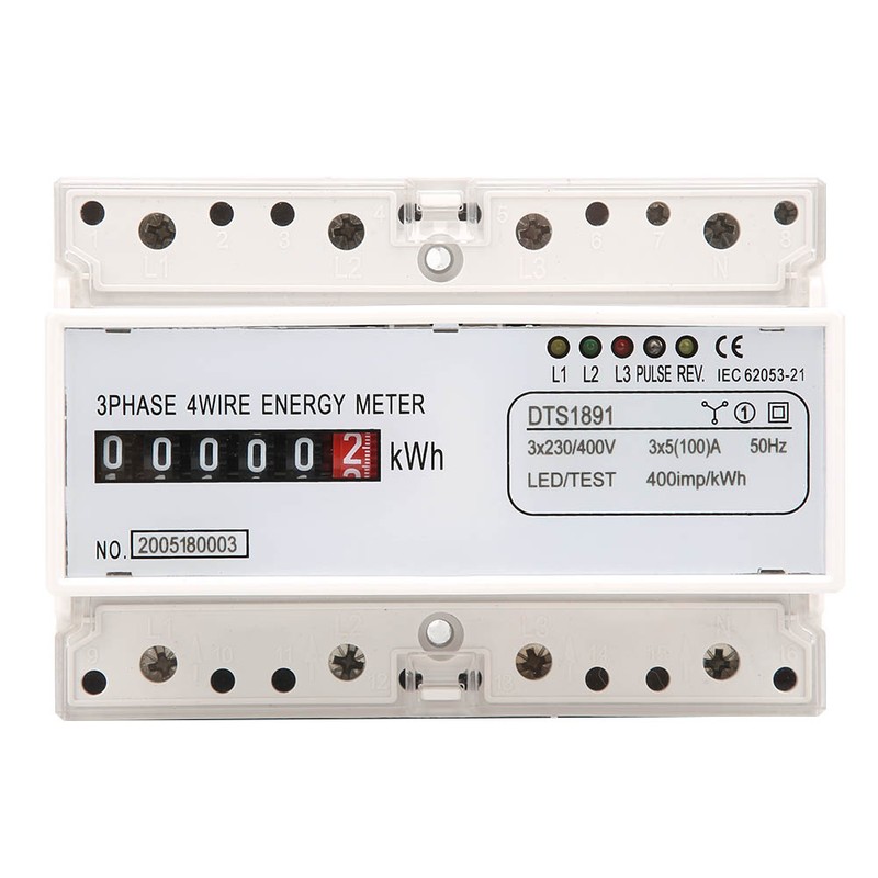DTS1891 3 Phase 4 Wire 7P DINRail Electric Meter Energy