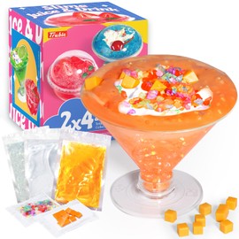 Trubic Premade Mango Juice Slime(6 oz), Soft, Non-Sticky, Mess-Free, Crystal Crunchy Bingsu Slime, Party Favor Birthday Classroom Reward Gifts for Girls Boys 6 7 9 10