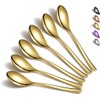 Gold Teaspoons, 6 Piece Silverware, Stainless Steel Small Spoons for
